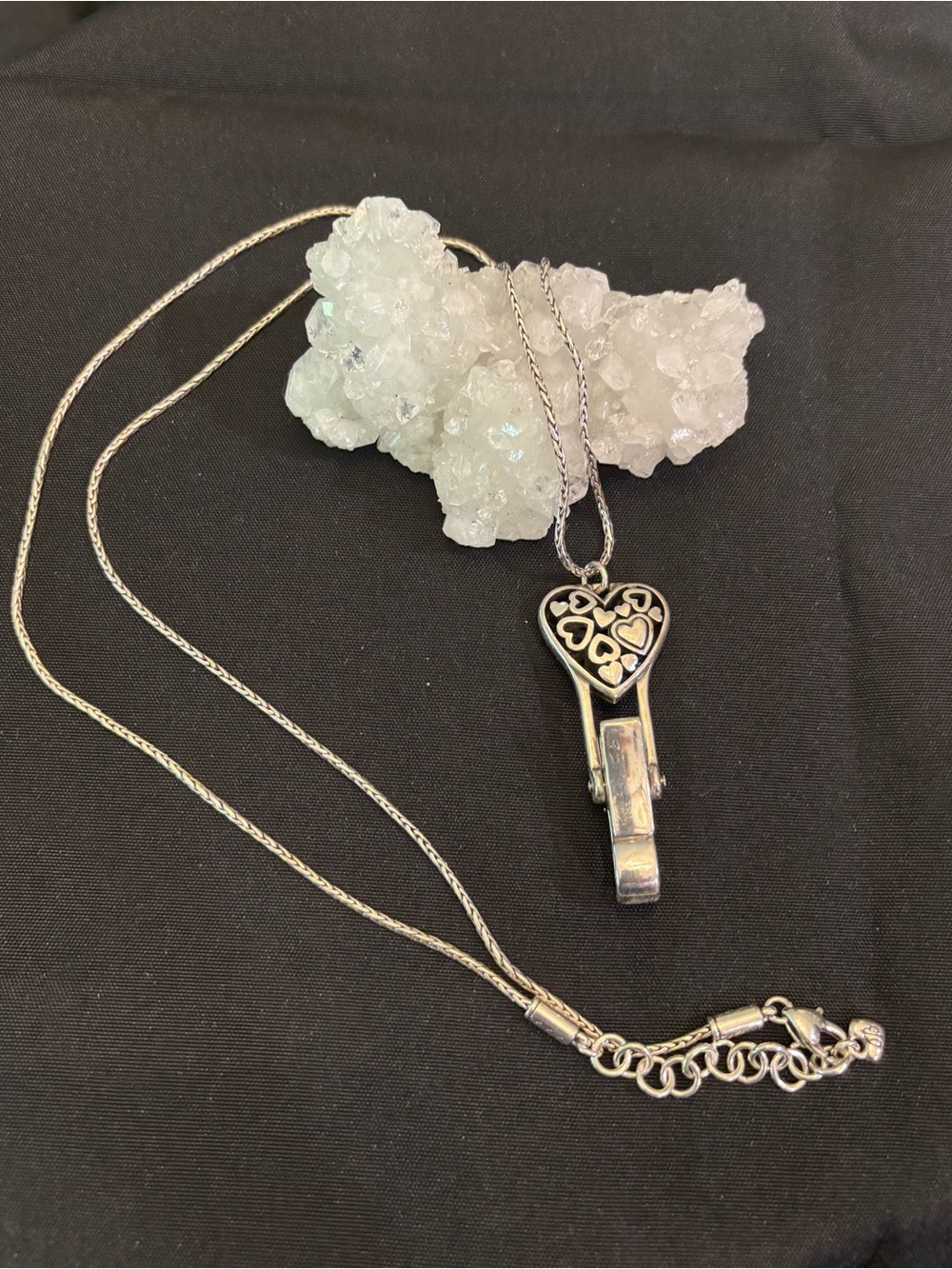 Brighton Lanyard with Silver Reversible Heart Clip